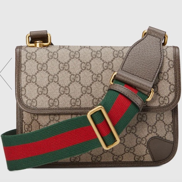 ⚡️Gucci Neo GG Supreme Crossbody Small Messenger Bag with Stripe Canvas Strap - Picture 2 of 16